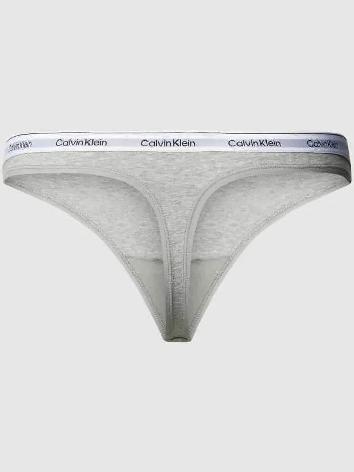 Calvin Klein String in effen design Lichtgrijs