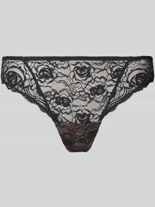 Marie Jo String van kant, model 'Cyrile' Metallic zwart