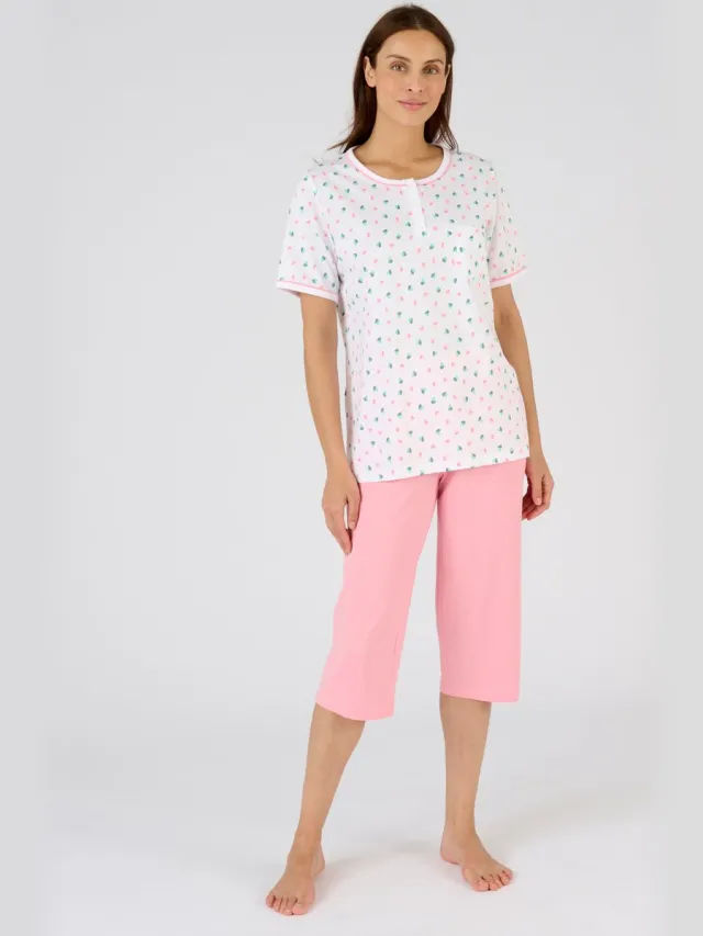 Damart Pyjashort van zuiver gekamd katoen - Dames - Roze - 38-40 (S)