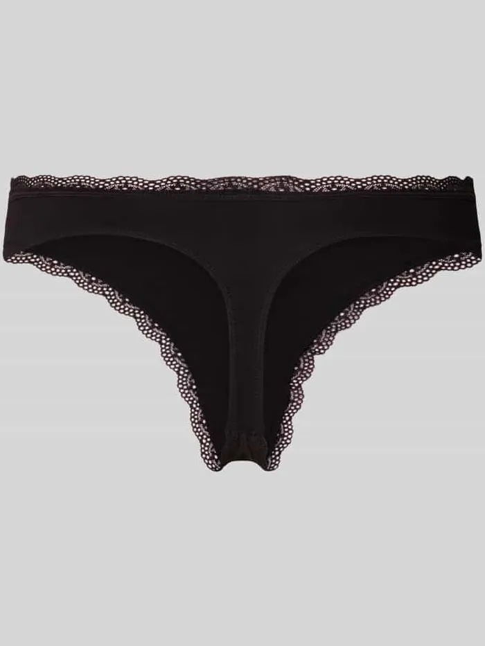 Dorina string van katoenmix in set van 3 model 'ESSENTIAL' zwart, foto 2