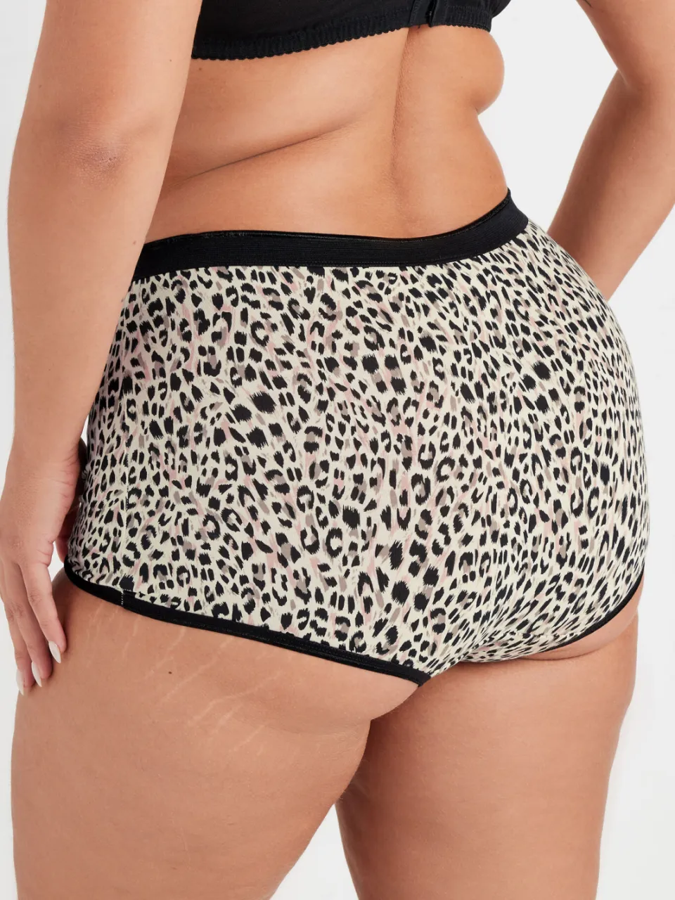 Yours 5 Pack Tailleslips Van Katoenmix Met Dierenprint In Beige/Zwart-56, foto 3