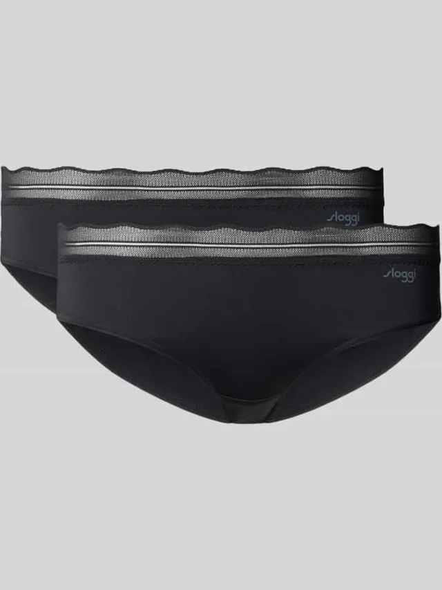Sloggi Slim Fit hipster met logodetail model 'Go Blush' Zwart