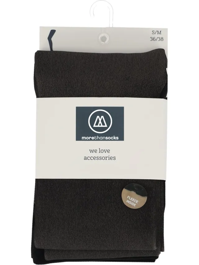 morethansocks Fleece gevoerde panty - Dames - Panty dames - Panty fleece - Tik tok panty - Warme panty dames Bruin/Nude