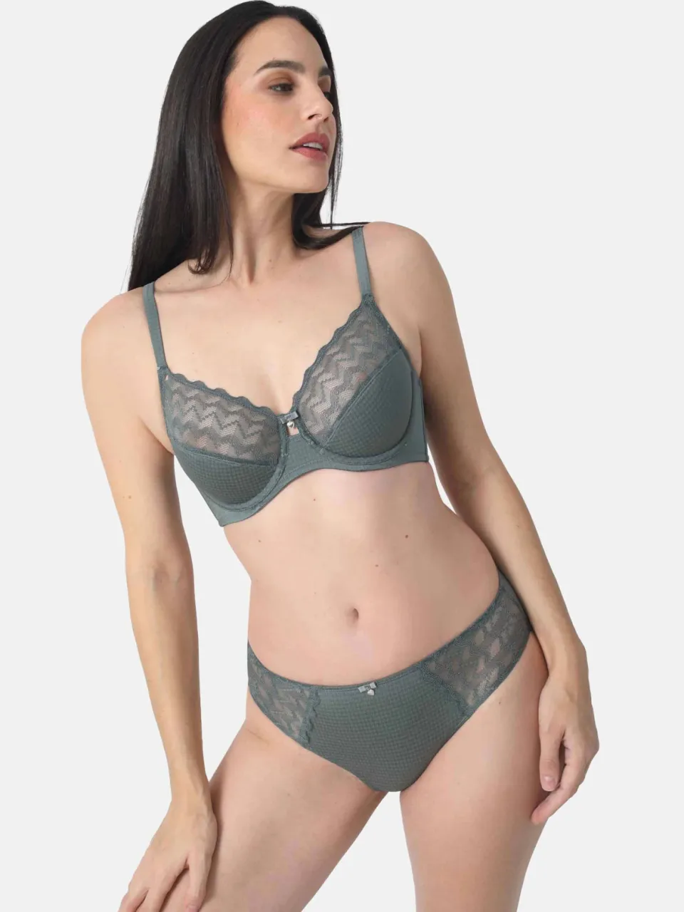 Sassa Mode Beautiful Classic beugel-bh grijsgroen
