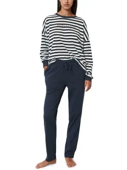 Marc O'Polo Marc O Polo Women Pyjama Set Wit,Versch.kleure/Patroon,Blauw
