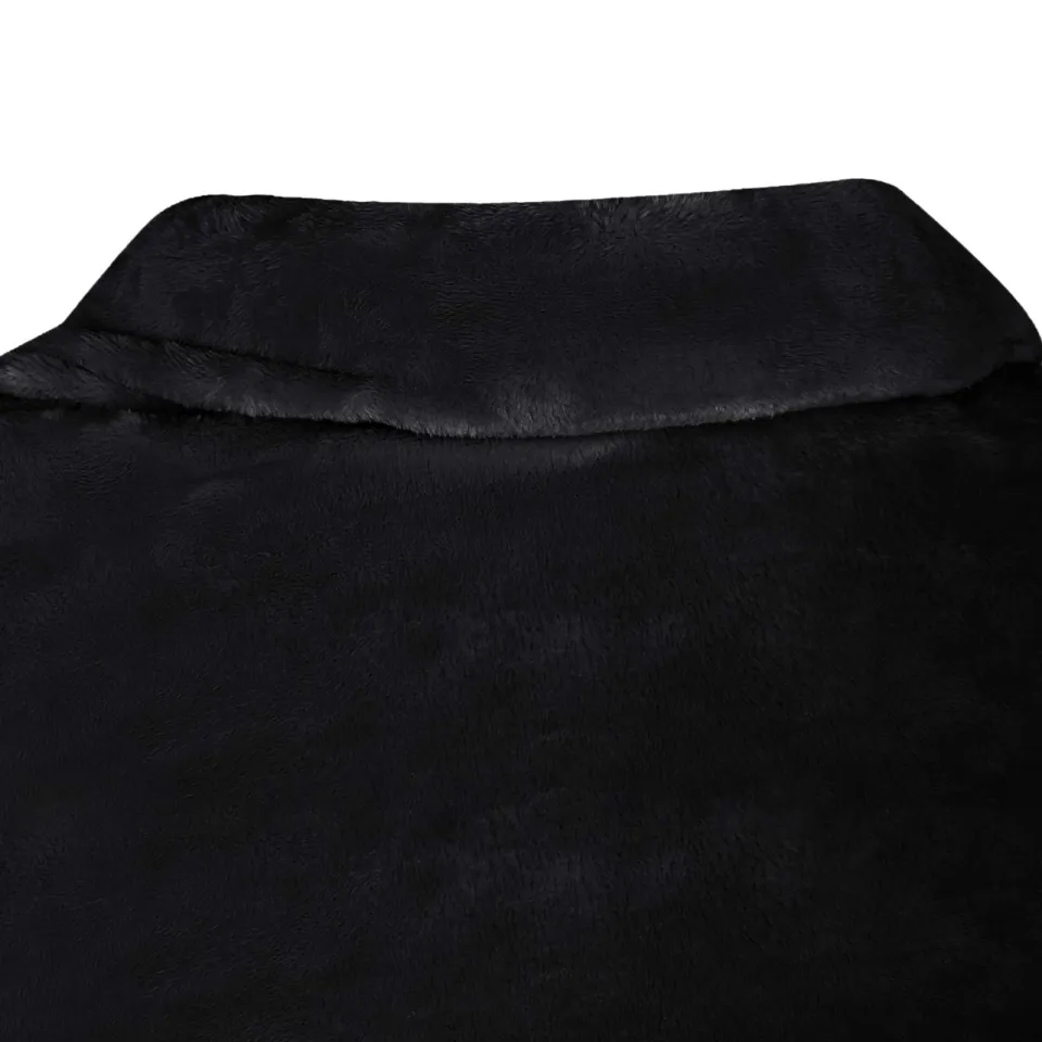 vidaXL Deken hoodie Zwart F Flanel, foto 4