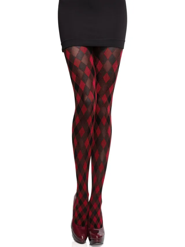 Merry Style MS-GB-317 Dames Panty - 60 DEN- Gedessineerd - 3D-technologie - Polyamide - Rood
