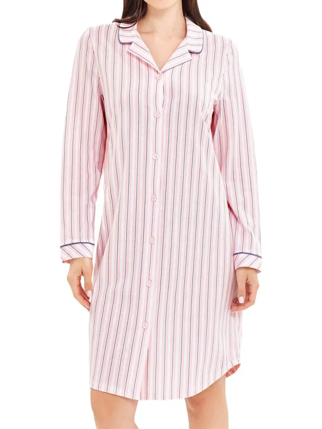 Rösch Dames nachthemd Basic rose stripe