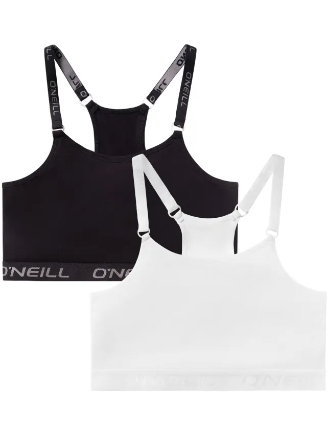 O'Neill Dames Short Top Bralette 2-Pack Effen Multi Wit