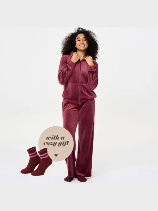 LingaDore Velvet Huispak Winsor Wine - Rood