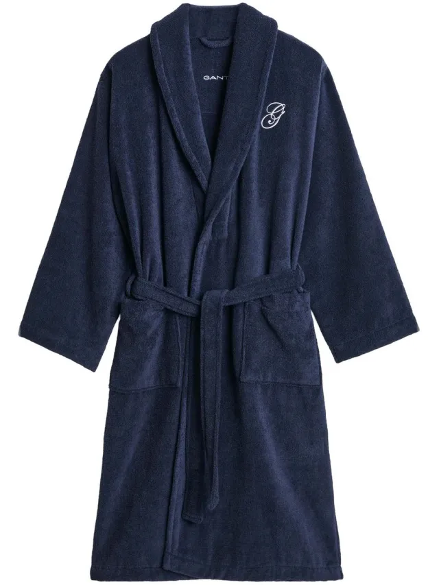 Gant Badjas EMBROIDERY ROBE S Set van 1 Donkerblauw