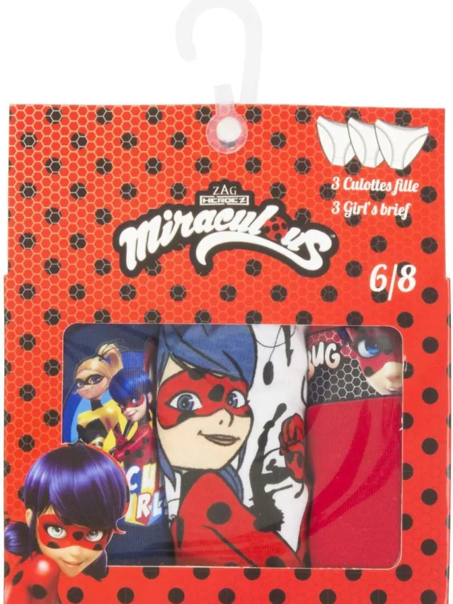 Miraculous ladybug – 3 x onderbroek - 2/3 jaar Rood