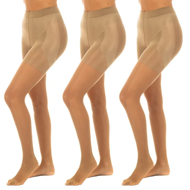 Jolie Folie Set-3 Push up Slipjes 20 Den PUSHUP20 vrouw beige, foto 2