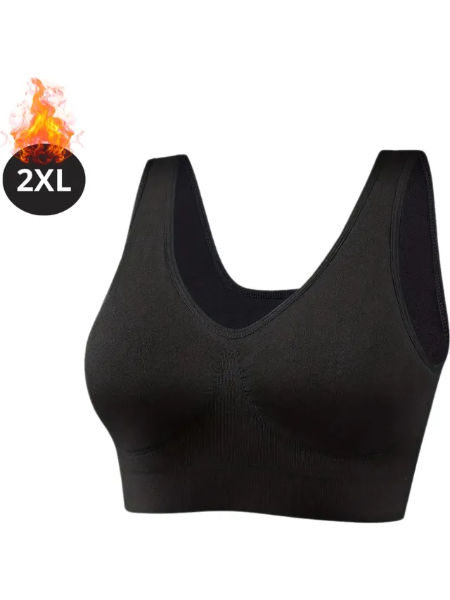 Bovista BH Set Zonder Beugel - Zonder Bandjes - Push-up Bh's - Comfort Beha - Comfortabel - Sterk - Dames - Plus Size - 3 Pack - Zwart