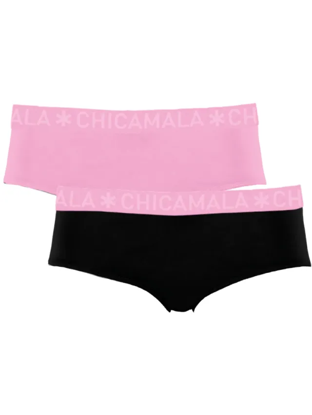 slips 2-pack roze en zwart