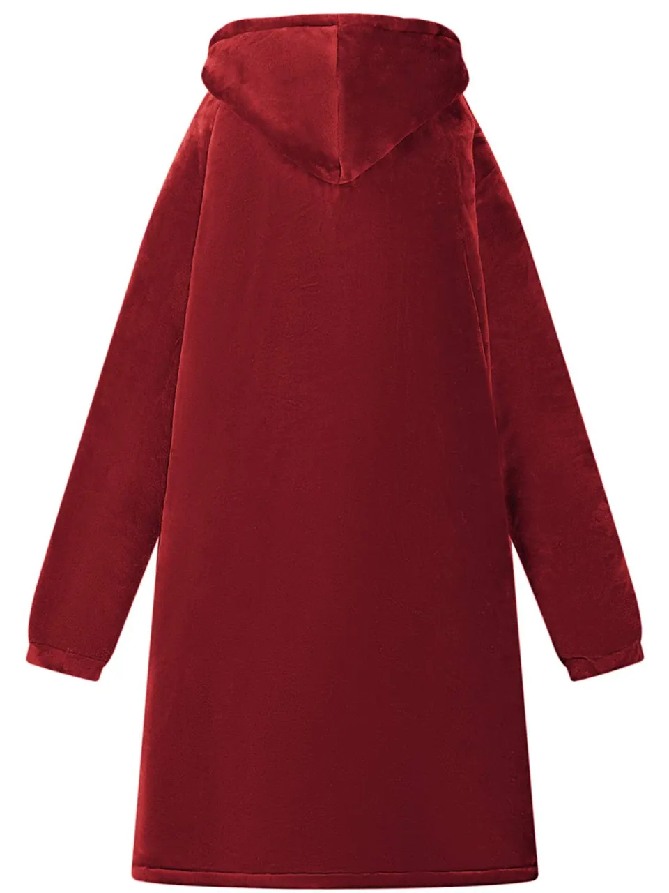 vidaXL Deken hoodie Bordeaux Rood L Fleece en Flanel, foto 4