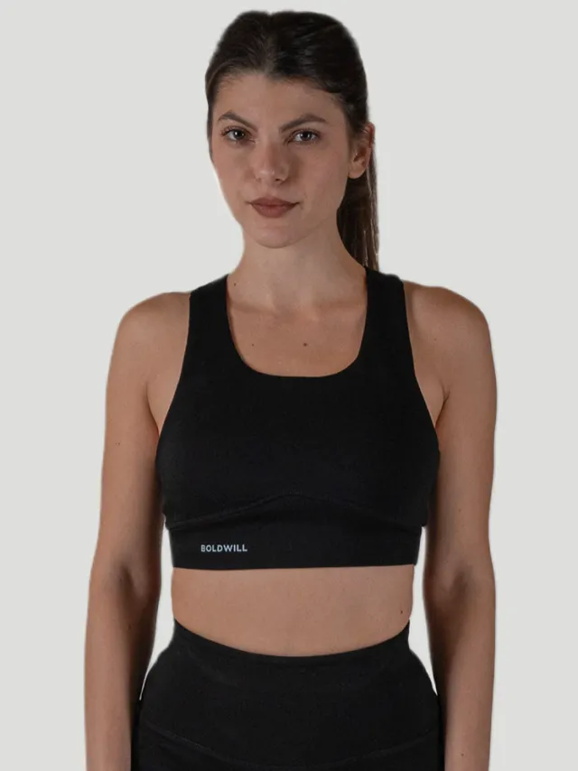 Boldwill dames vegan Sportbeha Pf96 Wood Zwart