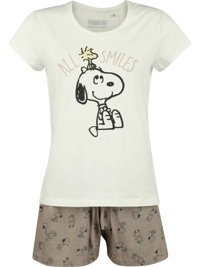 Peanuts Snoopy und Woostock - All Smiles Pyjama meerkleurig Katoen multicolor