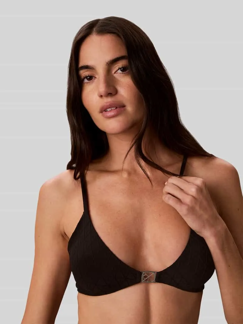 Calvin Klein Bralette met all-over motief model 'EMBOS' Zwart