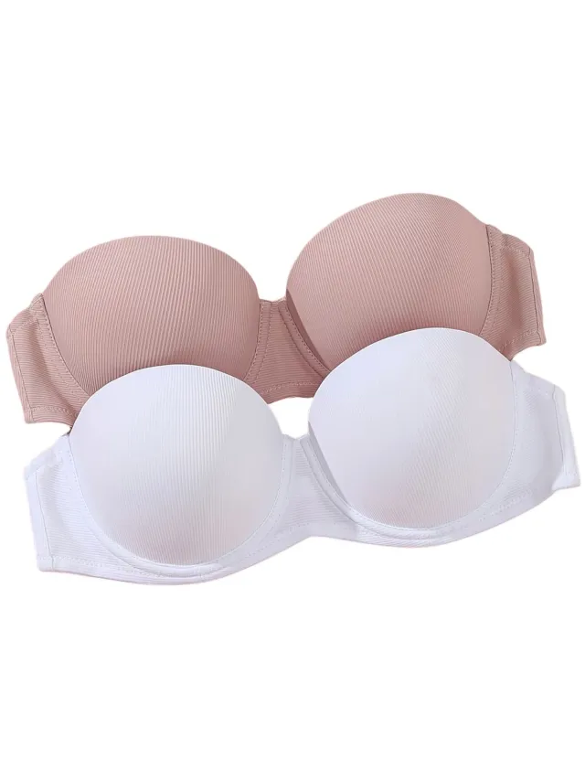 Currero BH Zonder Beugel - Strapless - Zonder Bandjes - Met Voorsluiting - Push-up Bh's - Comfort Beha - Comfortabel - Grote Sluiting - Veelkleurig C - Cupmaat