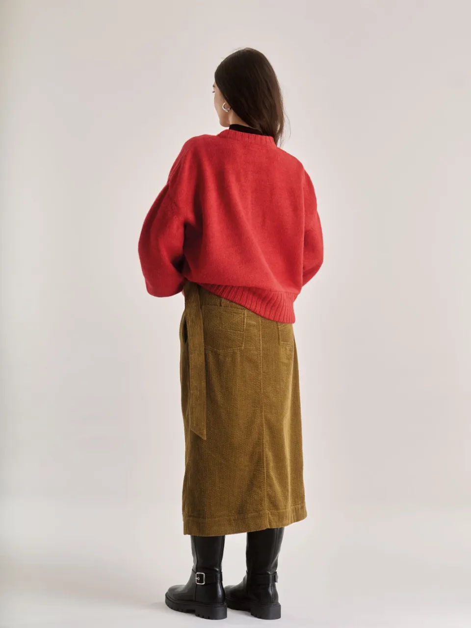 KOMODO dames vegan Corduroy Rok Santo Olijfgroen, foto 2