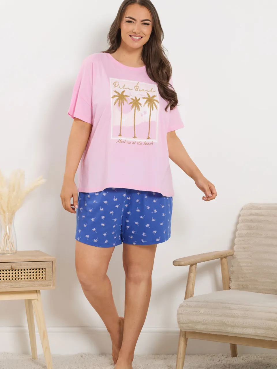 Yours Roze Pyjamatop Met 'Palm Beach' Slogan-60, foto 2