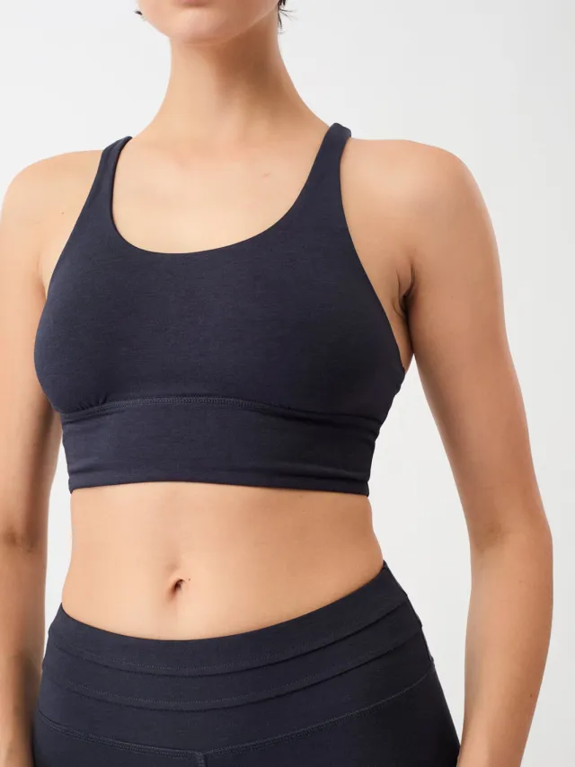 mandala dames vegan Sportbeha New Studio Nachtblauw Extra donkerblauw