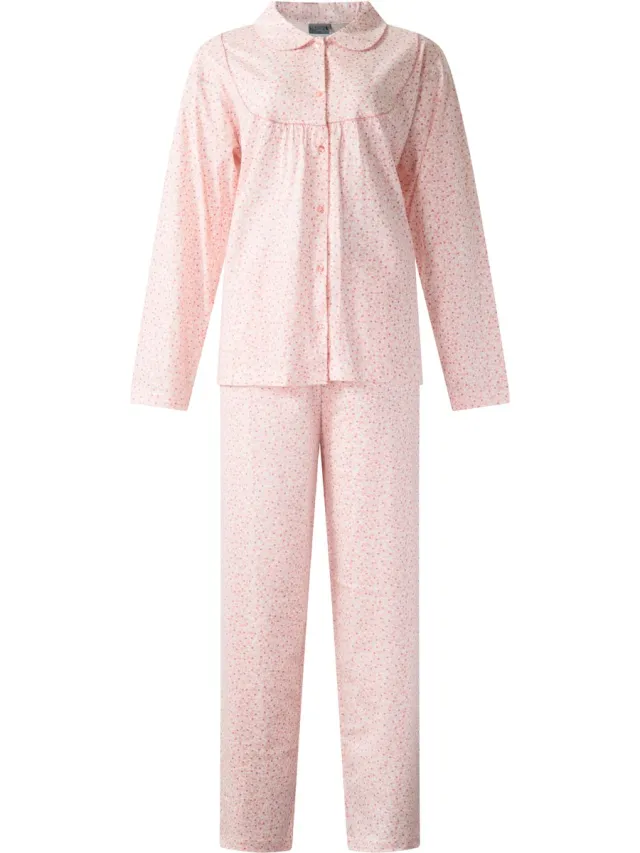 Lunatex klassieke dames pyjama 124277 - 100% katoen - roze