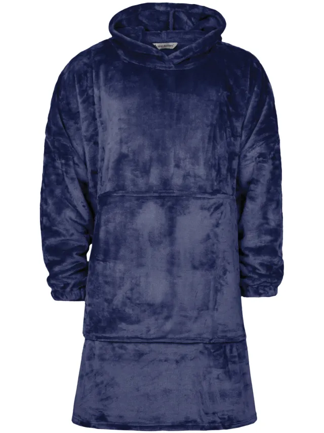 Heat Holders Warme Fleece Oversized Dekbed Hoodie - Extra Lange Snoodie voor Extra Gezelligheid Marineblauw