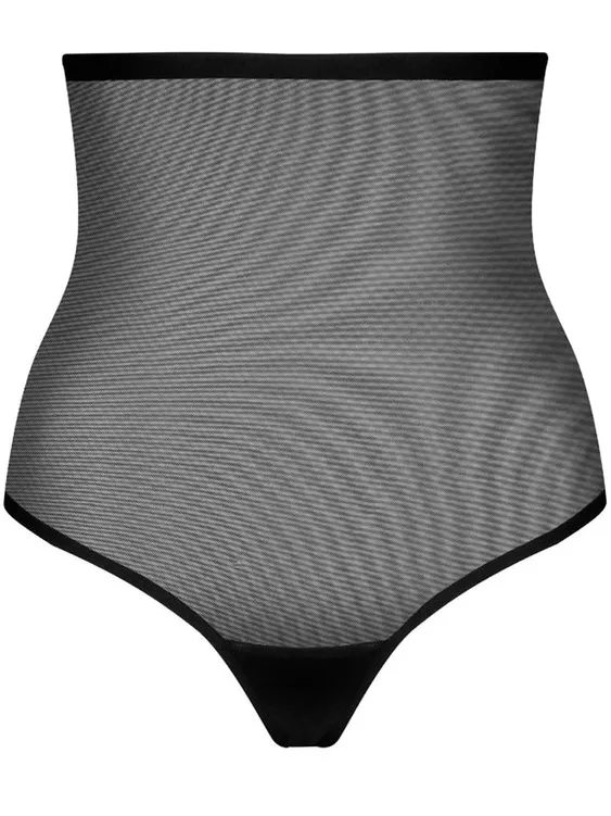 Bye Bra Forming Tulle High Waist Thong Zwart Black