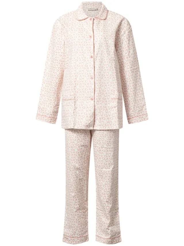 Lunatex Cocodream - klassieke dames pyjama 641977 - flanel - pink egg Roze