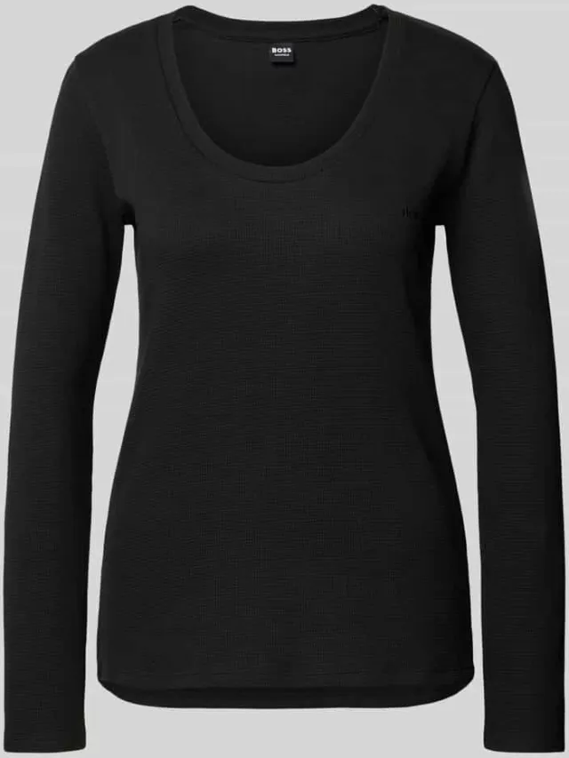 Boss Slim fit pyjamabovendeel van katoenmix Black