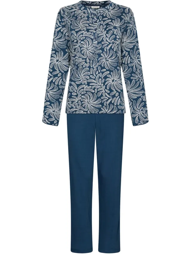 Pastunette Nordic Bloom - Pyjama - Katoen - Interlock - Blauw