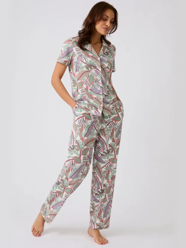 Damart Pyjamashirt van 100% gekamd katoen - Dames - Beige - 50-52 (XL)