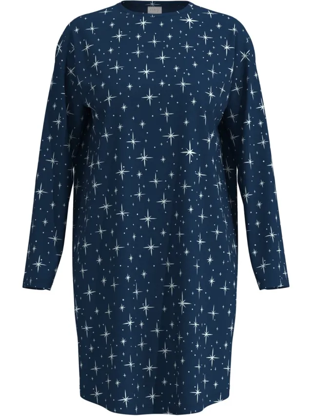 Mey Female - Lange mouwen nachthemd Serie Polar Sky Deep Marine