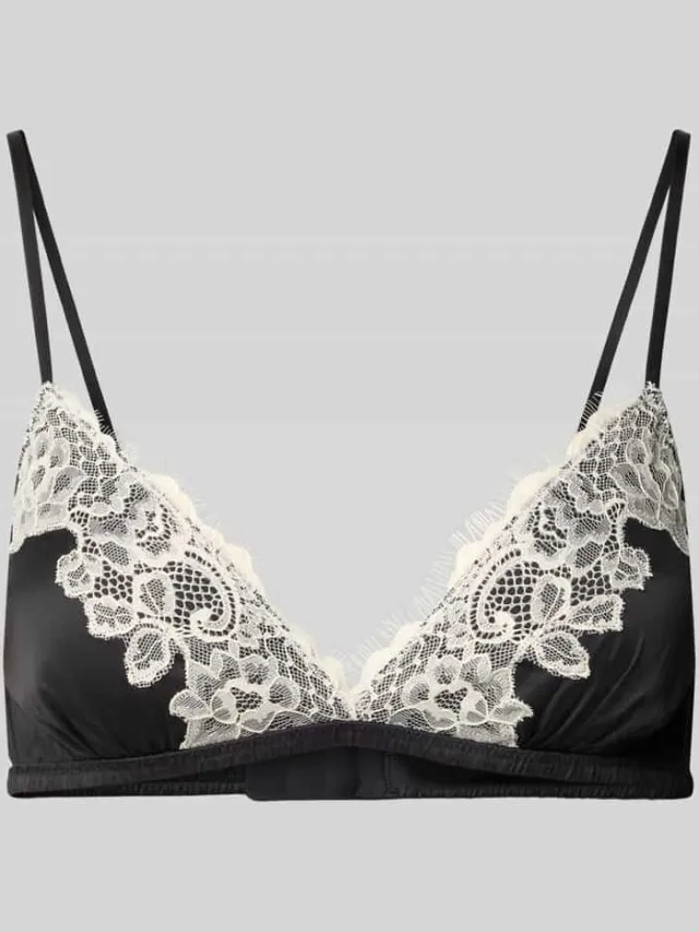 Jake*s Casual bh met delicate sierapplikatie van kant Zwart