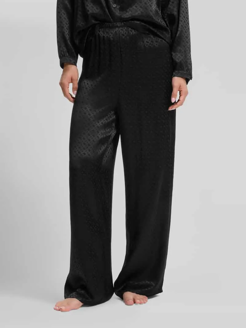 Boss Regular fit pyjamabroek van zuivere viscose met all-over logoprint zwart, foto 2
