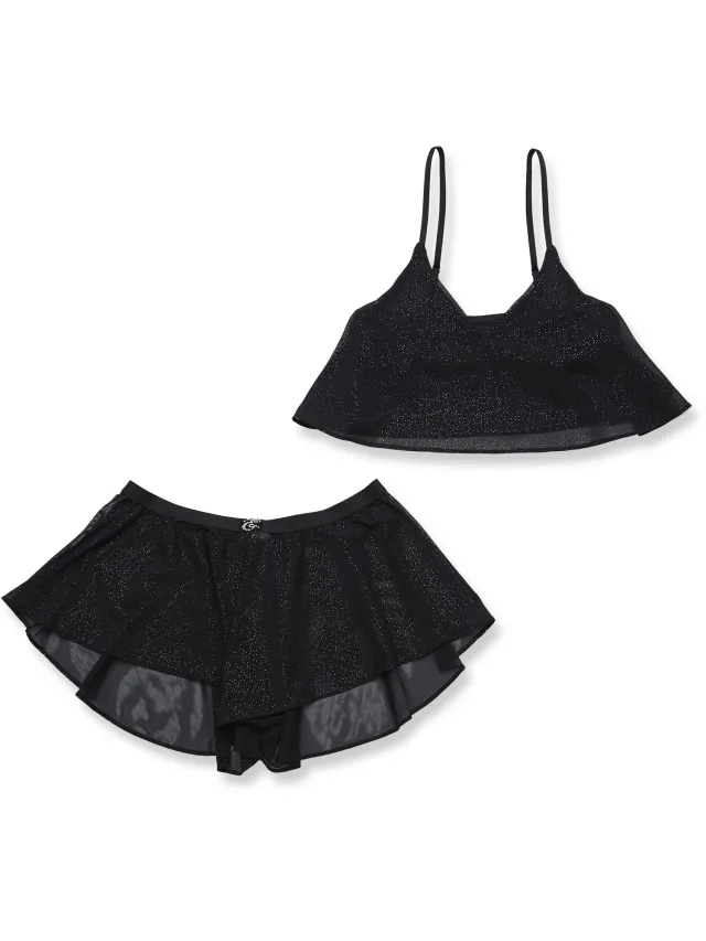 ESOTIQ Othilia - Damespyjamaset - Zwart - Top en korte broek