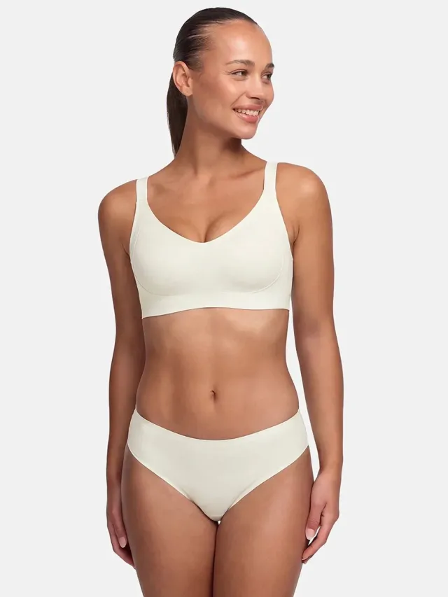 cfab Naadloze compacte push-up bh - Ecru - S - BH Zonder Beugel Voorgevormd - Ondergoed - Naadlos