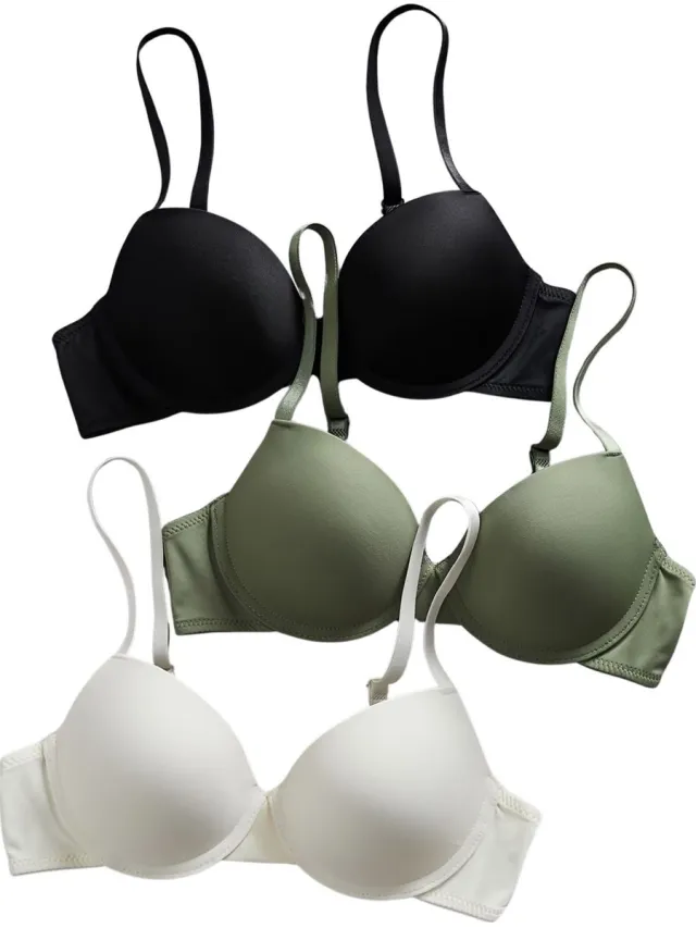 Currero BH Zonder Beugel - Strapless - Zonder Bandjes - Met Voorsluiting - Push-up Bh's - Comfort Beha - Comfortabel - Grote Sluiting - Wit + Groen + Zwart - Cupmaat
