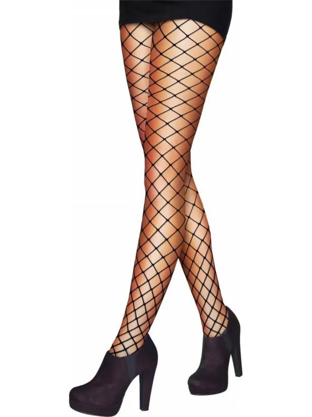 Pretty Polly Panty - Fashion - Net - Jumbo Net - Grote Mazen - One Size - 36/42 - Zwart
