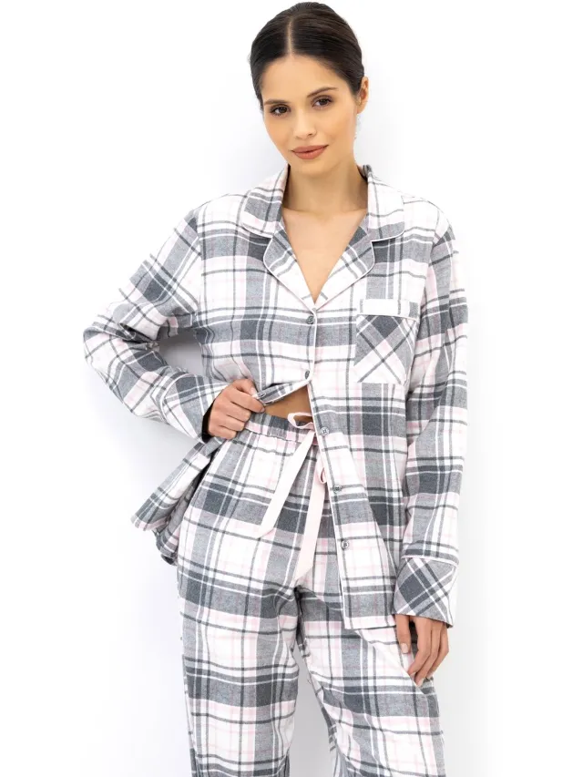S& Sensis Sensis Flanellen Pyjama Ashlyn Dames 36 / Grijs