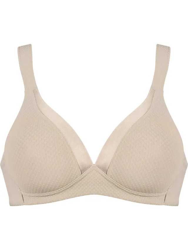 Naturana Soft bh met glansband en patroon - 5918 - Beige