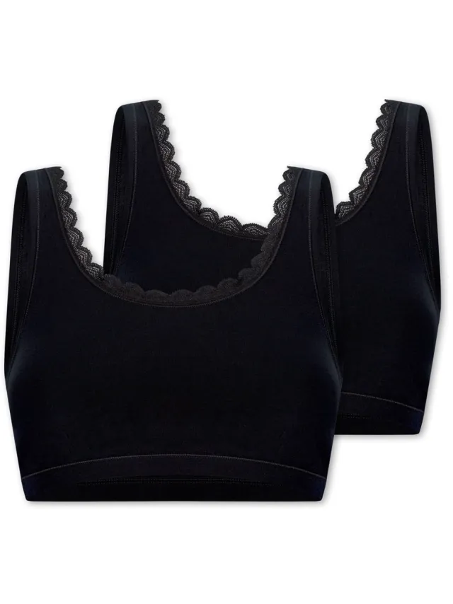 Undercover By Schiesser Uncover by Schiesser Vrouwen Bustier Cotton Lace Zwart