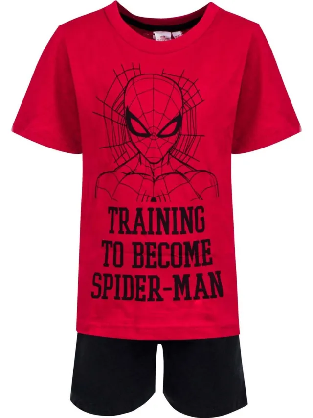 Spider-Man Spiderman - shortama - pyjama - rood - zwart - 4 jaar