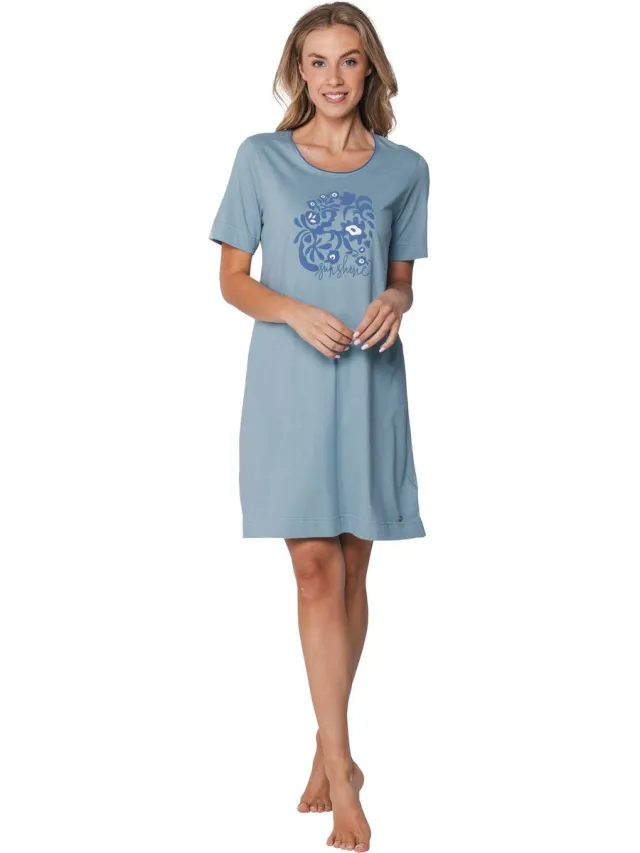 Pastunette Nachthemd - Stone Blue - Katoen - Blauw