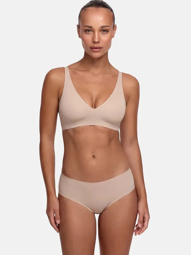 cfab Comfortabele push-up bh - Beige - 2XL - BH Zonder Beugel Voorgevormd - Ondergoed - Naadlos