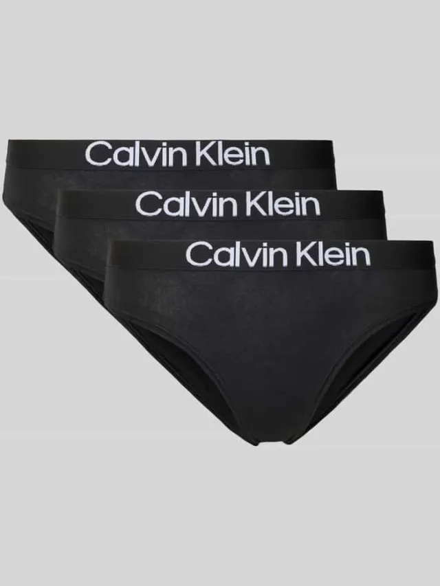 Calvin Klein Slip van katoenmix in set van 3 Zwart