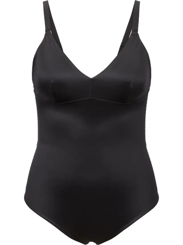 Spanx Shaping Satin - Thong Bodysuit Kleur Very Black