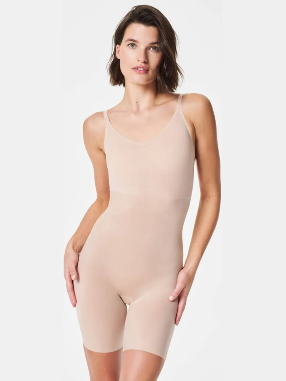 SPANX SPANXshape™ Invisible medium corrigerende Closed-Bust Mid-Thigh bodysuit beige, foto 3